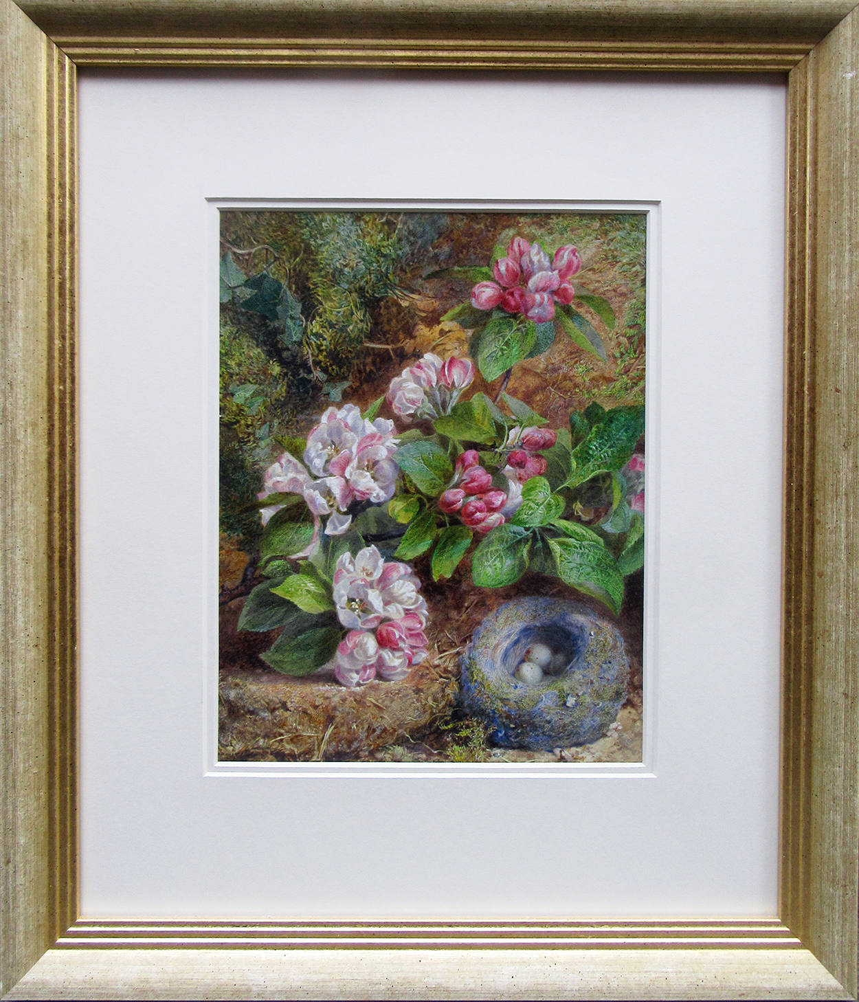 Mary Margetts Flowers and Nest framed