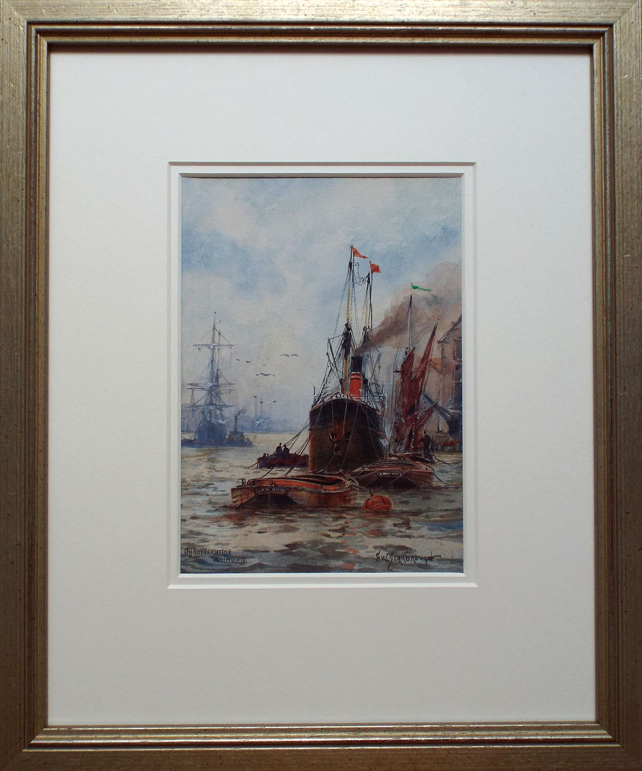 Frederick William Scarbrough On Rotherhithe, London framed