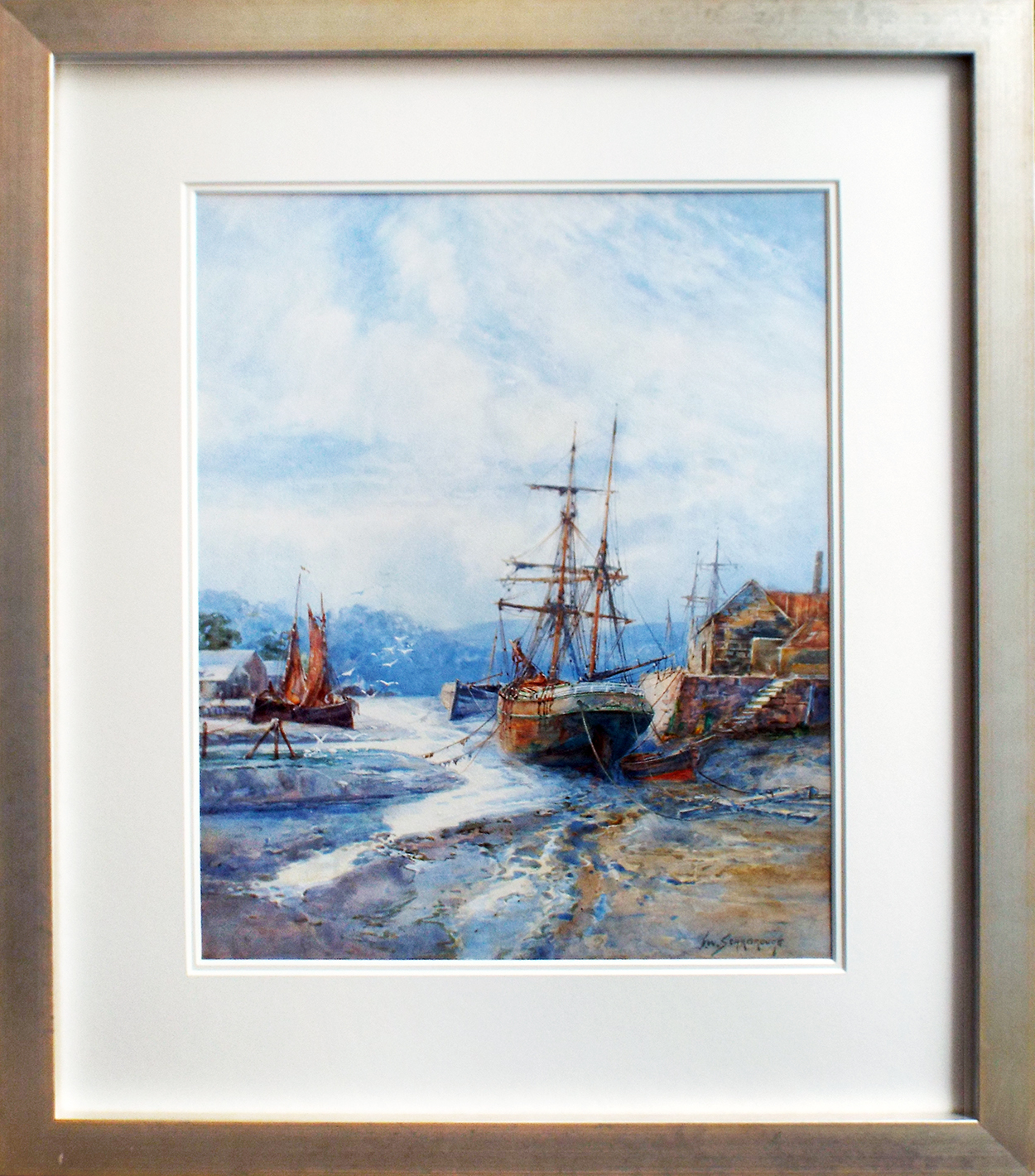 Frederick William Scarbrough Low Tide Whitby framed