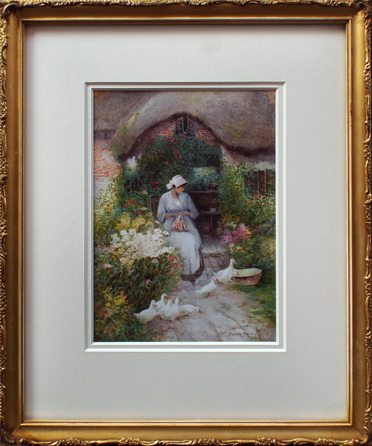 Florence Mackay The Cottage Door framed