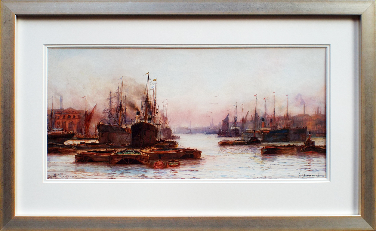Frederick William Scarbrough Wapping Reach London framed