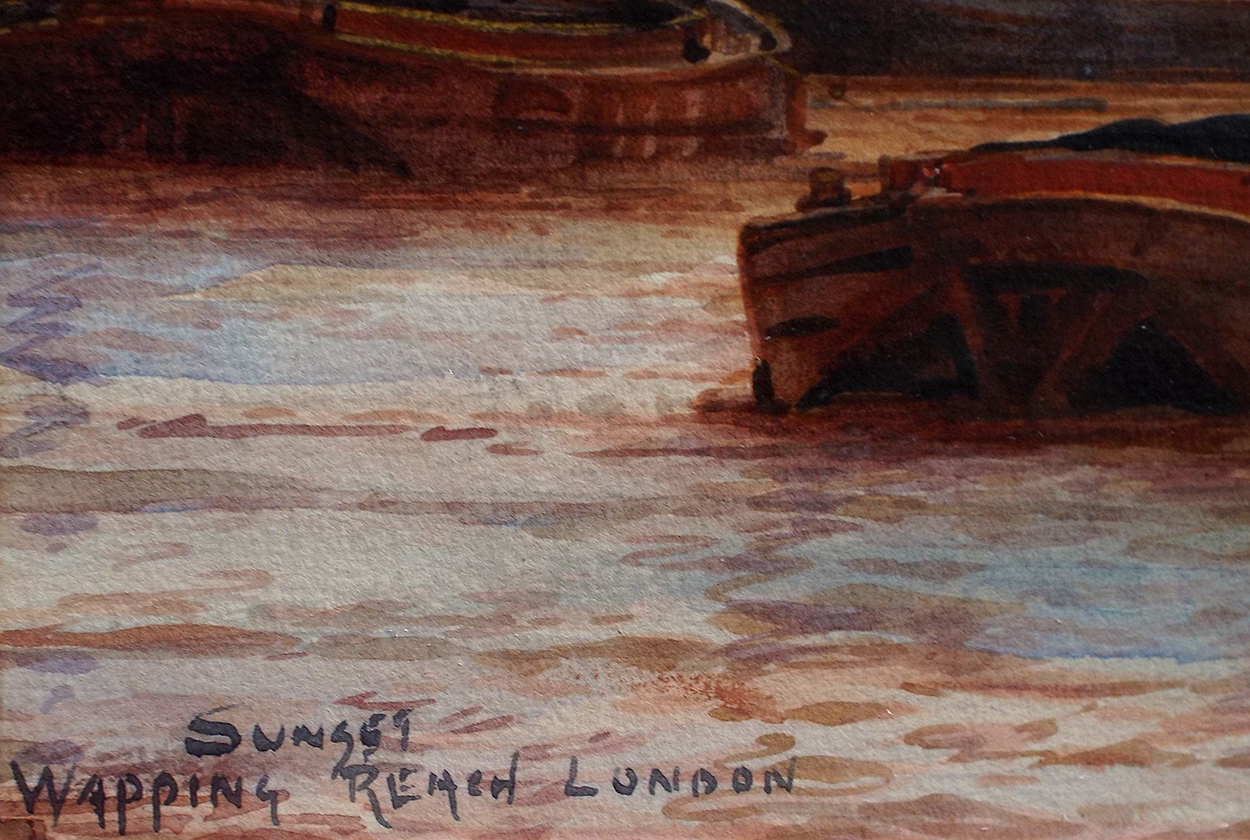 Frederick William Scarbrough Wapping Reach London signed