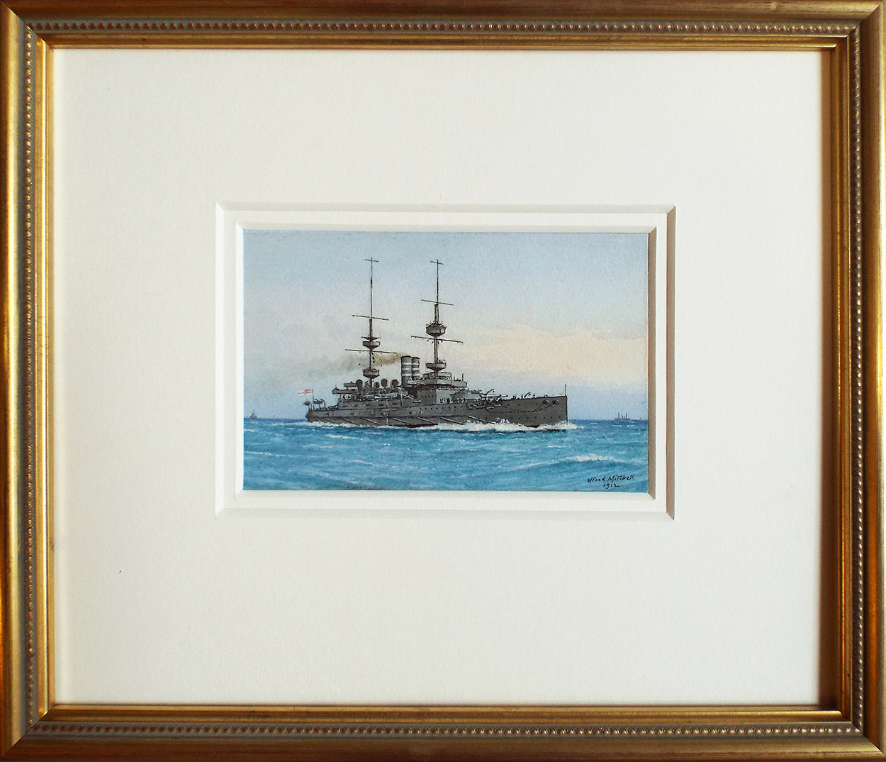 William Frederick Mitchell HMS Jupiter framed