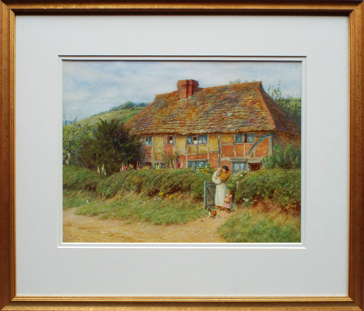 Helen Allingham Old Cottages, Horsham framed