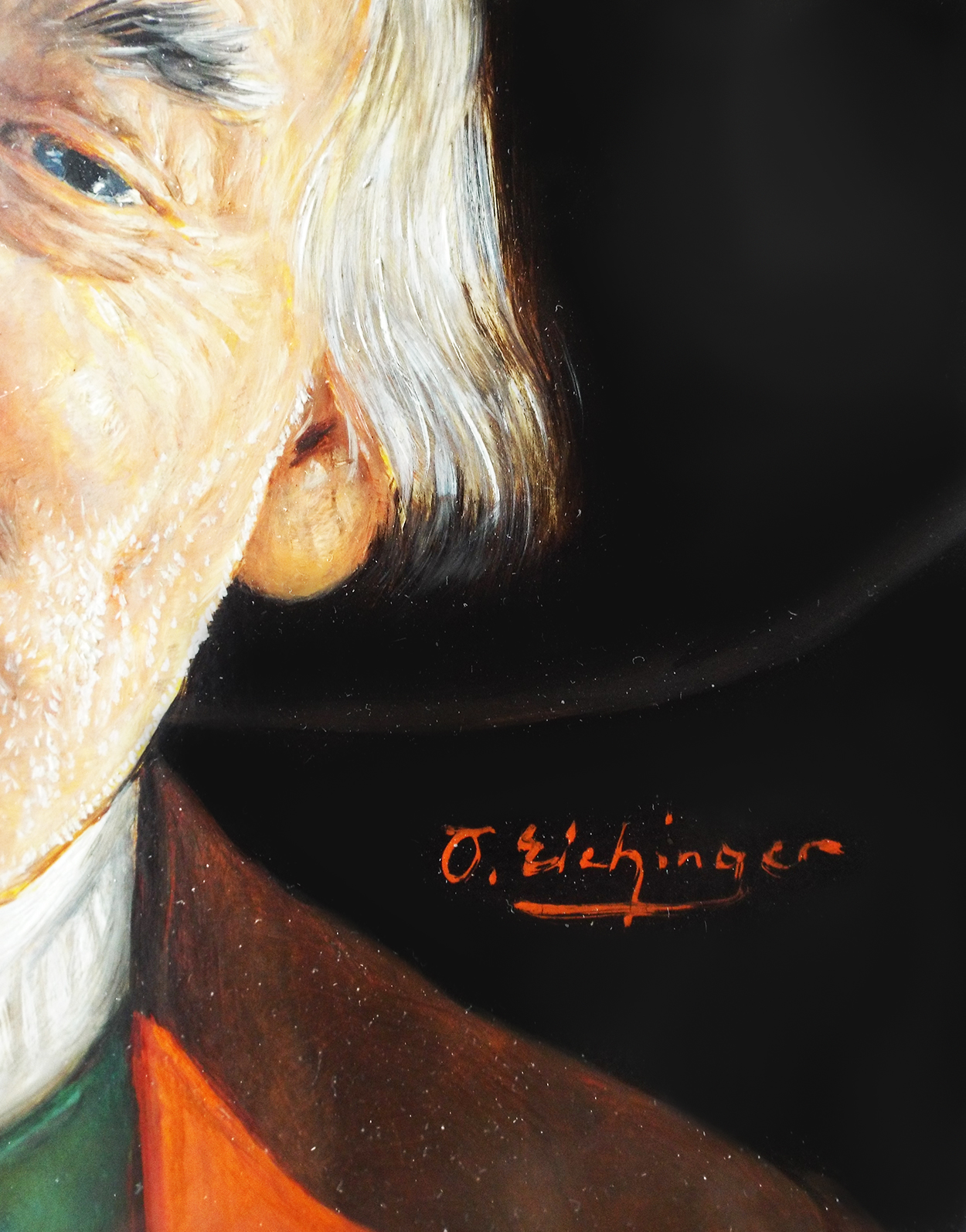 Otto Eichigner Man with a Pipe- Signature