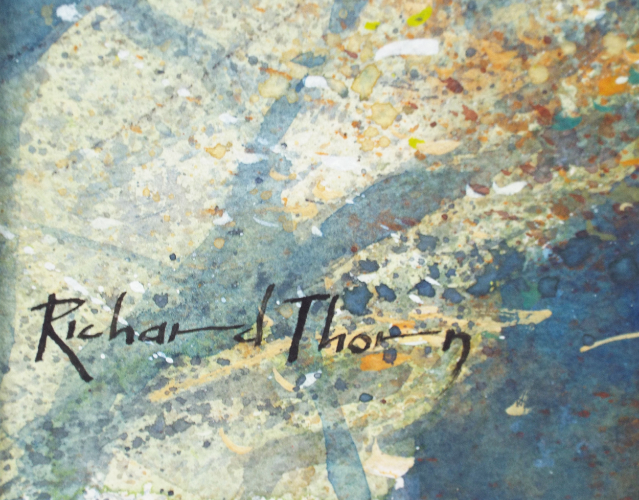 Richard Thorn A Walk Up The River Path- Signature