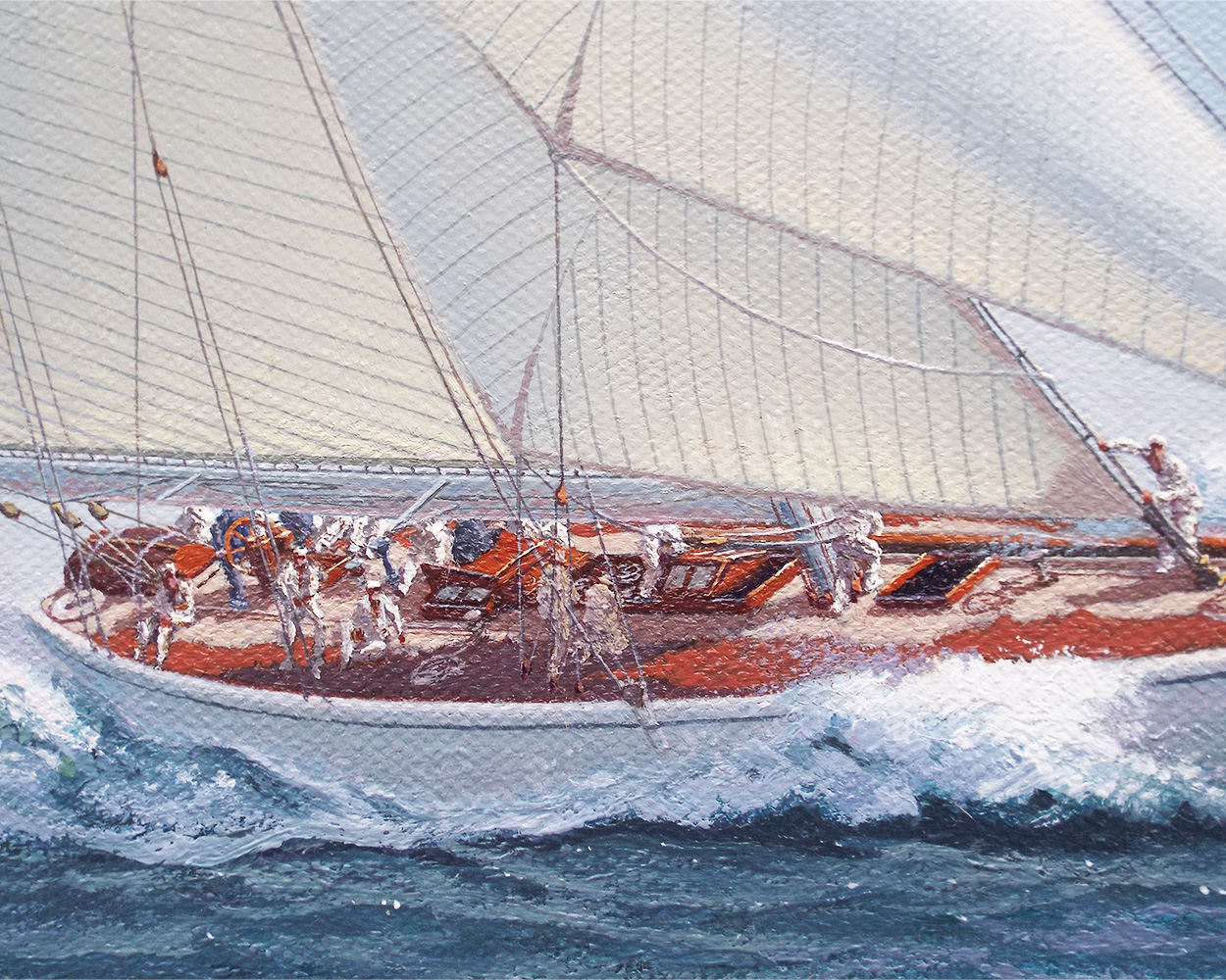Richard Firth, Americas Cup Trials 1934 Rainbow And Yankee Racing Off Rhode Island - Focus Detail
