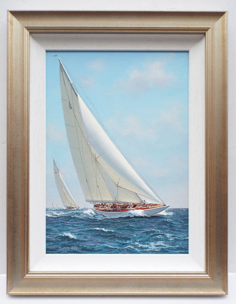 Richard Firth, Americas Cup Trials 1934 Rainbow And Yankee Racing Off Rhode Island - Framed